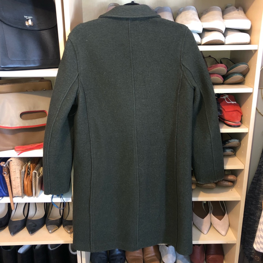 J Crew Dark Moss Boiled Wool Daphne Topcoat 10 - Picture 8 of 9